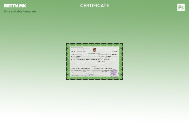 модерен стил Молдавија витален рекорд извод од матична книга на родените ПСД ш